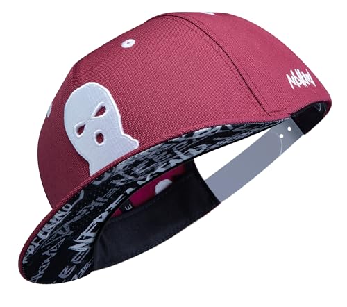 Nebelkind Snapback-Cap-Herren Damen Sturmmaske Weinrot, Einheitsgröße...