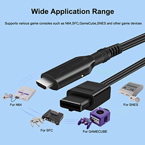 Wiistar DH-N64 To Hdmi Converter Adapter Hdmi Cable For N64 1M/3.2Ft Nintendo 64 To Hdmi Converter Adapter Compatible thumb #5