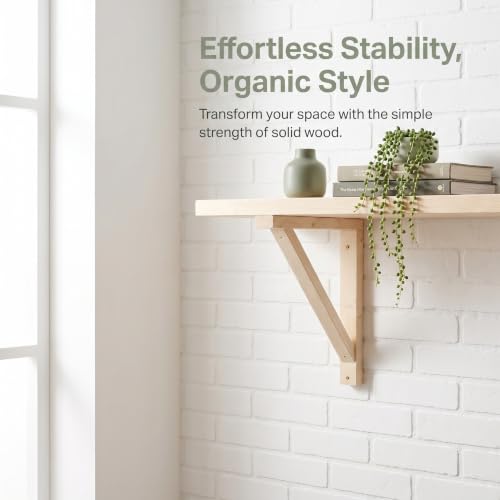 Soportes de madera para estantes flotantes armarios encimeras y baldas triangulares 4