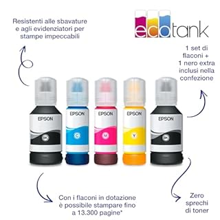 Epson EcoTank ET-5150 Stampante con Serbatoi D’inchiostro | Piccolo Ufficio e Azienda | Wi-Fi Ed Ethernet | A4 | Stampa, Copia, Scansione | Stampa Fronte/Retro | Touch-screen 6.1 cm | ADF Da 35 Fogli