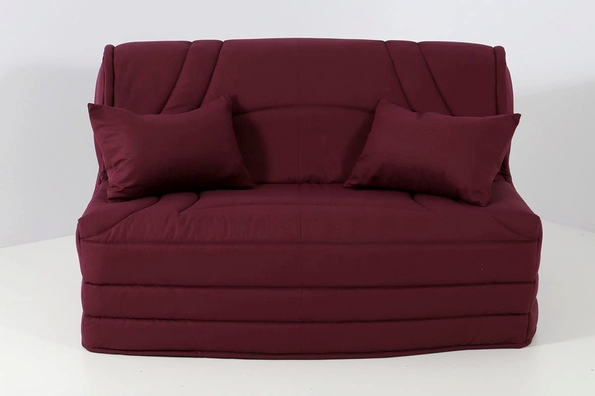 Housse BZ 140x190 matelassée couleur aubergine pour un salon cosy