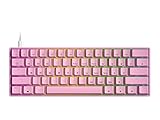 GK61s Mechanical Gaming Keyboard - 61 Keys Multi Color RGB Illuminated LED Backlit Wired Programmable for PC/Mac Gamer (Gateron Mechanical Silent Brown, Prism Pink)
