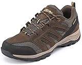 LUSWIN Men's Waterproof Hiking Shoes Lightweight Non-Slip Low Top Hiking Sneakers Outdoor Backpacking Camping Walking Trekking Shoes,Brown US11 EU46