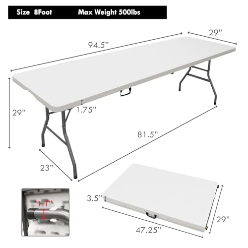 Table pliante 2,4 m facile a installer pour grand repas de famille