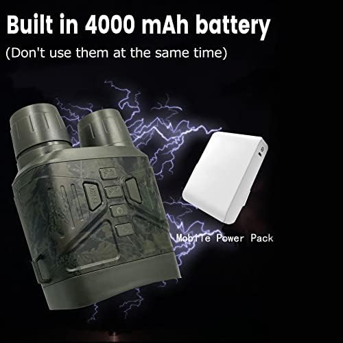 4K Handheld Portable Outdoor Night-Vision Infrared Optical Binocular Night-Vision 5X Digital Zoom Photo Video Taking 150-200M Full Dark Viewing Distance for Outdoor Hunt Boating Journey