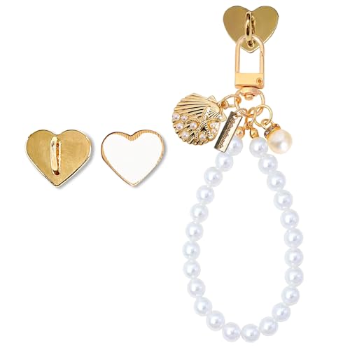 TRXYQ Pearl Shell Kindle Charms Chain for Women Booklover,Kindle Pearl Bracelets Charm Keychain Accessories,Beach Gifts for Reading lovers Book Club,Charms for E-Reader Phone iPad AirPod Handba