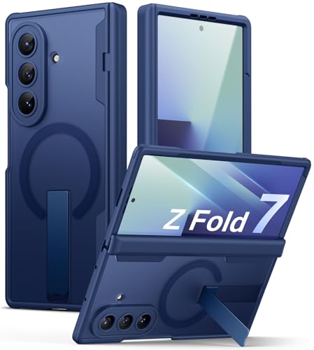 Image of SSLOTSCASE for Samsung Galaxy Z Fold 7 Case, Compatible with MagSafe, Stand & Hinge Protection & Screen Protector, Magnetic Heavy Duty Protective Rugged Full Cover Case for Samsung Z Fold 7 5G, Blue