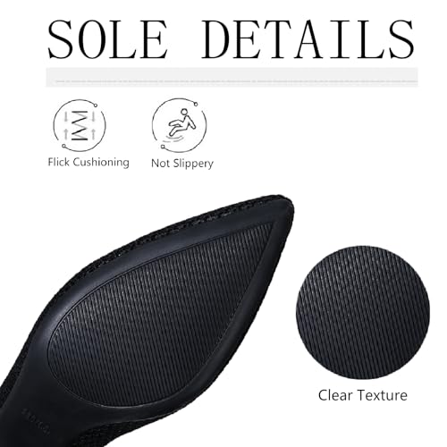 Women's Knit Mesh Slingback Heels Pumps with Adjust Ankle Strap Fashion Closed Pointed Toe Comfortable Chunky Heel Mules Sandals Work Office Wedding Dressy Shoes4