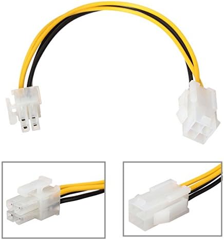 4 Pin ATX 12V P4 Male to Female CPU Power Supply Extension Cable Adapter 8 Inch