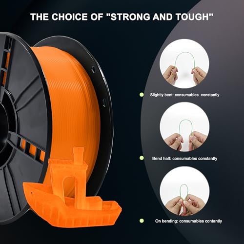 Image of iBOSS 3D PLA Plus Printer Filament, 1.75mm Glow in The Dark Orange PLA+ Filament for 3D Printing, 1kg Spool (2.2lbs), Dimensional Accuracy + /- 0.02 mm, Fit Most FDM 3D Printers, Glow Orange