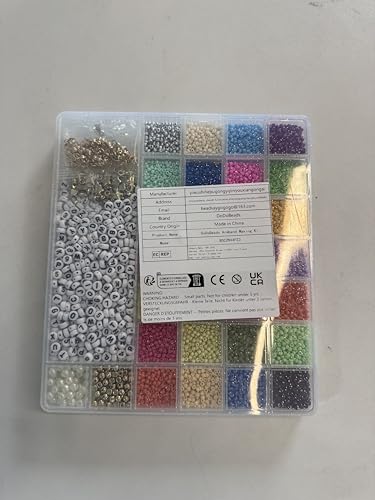 DoDoBeads Kit de fabricação de pulseiras, 10.000 peças de contas de semente de vidro de 3 mm para fa