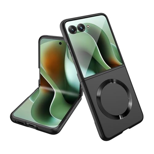 Image of BOUNCEBACK Slim Case /Cover with Magnetic Charging Coil for Motorola Razr 50 Ultra 5g / Motorola Razr 50 Ultra Case Cover - (Black | Polycarbonate)