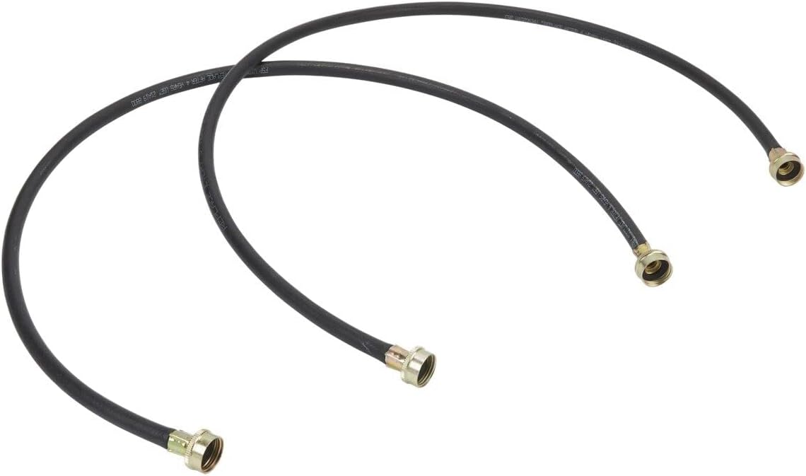 Whirlpool 8212546RP Genuine OEM Fill Hoses For Washers, 4 Feet Black Accessory – Replaces 8212546RW, 8212546IP, 49535, Set of 2
