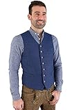 2 Innentaschen Grasegger Trachtenweste V-Ausschnitt Stretch Xylan-W 19114 blau 047 58