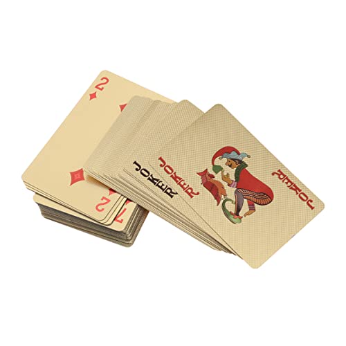 ifundom 3stücke Goldene Folie Pokerkarten Plattiertes Spielkarten-Deck Für Spiele Und Langlebig Für Partys Und Familienspaß Mit Hervorragendem Spielgefühl Und Sammlerwert – Bild 5