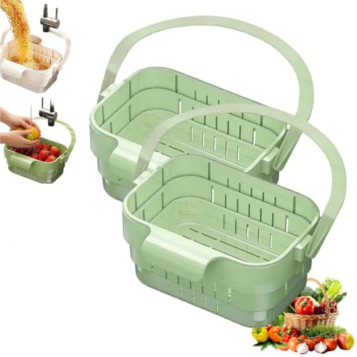 Cesta de drenaje estirable para mantener tu fregadero limpio y secar frutas cómodamente 2