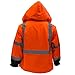 New York Hi-Viz Workwear J8511-L Men's Ansi Class 3 High Visibility Safety Bomber Jacket With Zipper, PVC Pocket, Black Bottom and Detachable sleeve (Large, Orange)