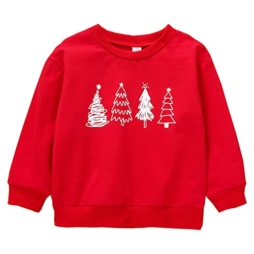Toddler Kids Boys Girls Christmas Tree Prints Long Sleeve Pullover SweatShirt Tops Clothes Girls Sweatshirts
