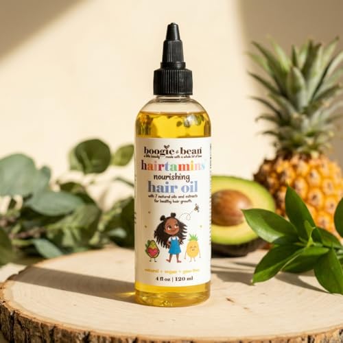 Boogie and Bean Baby and Kids Hair Growth Oil, Nourishing Hair Oil for Infants, Toddlers and Children, Moisturizes Waves, Curls, Coils and Locs
