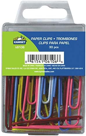 30 Pack 2" Multi Coloured Vinyl Paper Clips
