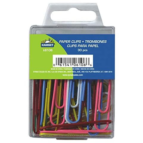 30 Pack 2" Multi Coloured Vinyl Paper Clips Cover