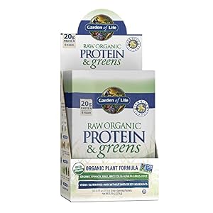Garden of Life Raw Organic Protein & Greens Vanilla – Vegan Protein Powder for Women and Men, Plant and Pea Proteins, Greens & Probiotics – Gluten Free Low Carb Shake Made Without Dairy, 10ct Tray