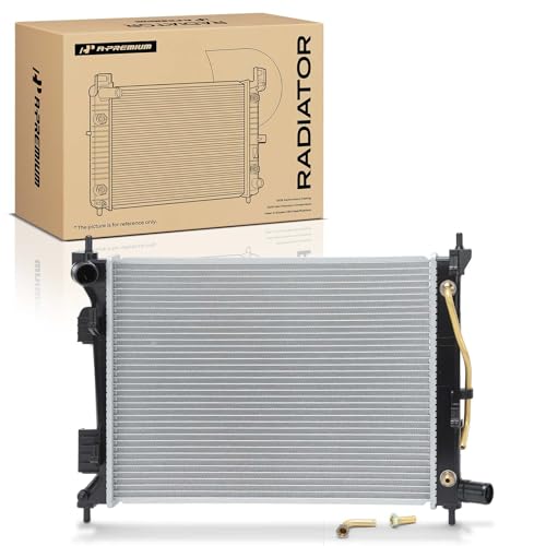 A-Premium Engine Coolant Radiator Assembly with Transmission Oil Cooler Compatible with Hyundai Accent & Kia Rio, 2012-2017, L4 1.6L, Automatic Transmission