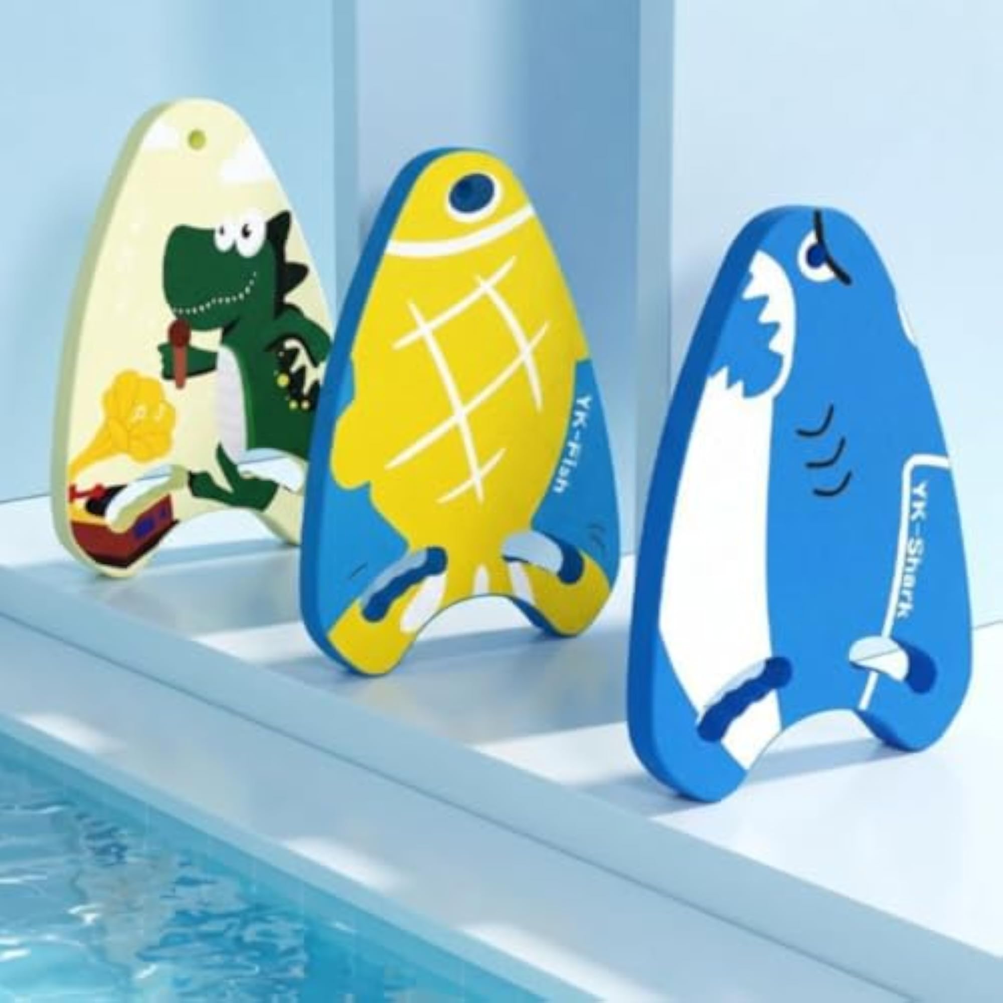 Textured Surface Aquatic Shaped Swim Board with Hand-Grip Cutouts
