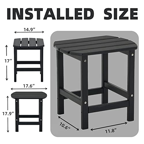 Adirondack Kisun Outdoor Small Weather Resistant Table Side Tables (Black) #TOP2
