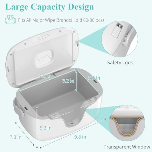 IGERI Portable Baby Wipe Warmer - Cordless Rechargeable Wet Wipes Dispenser for Travel Battery Operated with Nightlight Temperature Control for On the Go — view 7