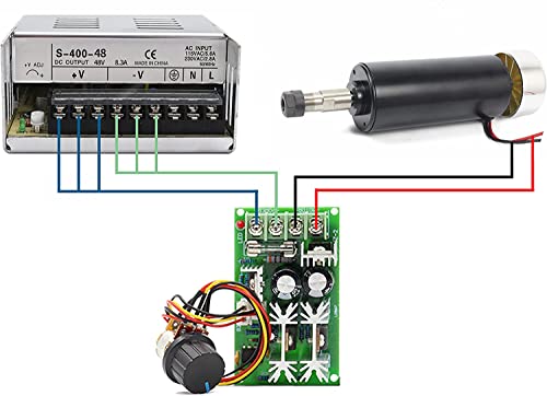 RATTMMOTOR 500W Spindle Motor, CNC Air Cooling Spindle Motor 52 mm 48VDC ER16 12000 RPM + 8 mm ER16 Collet for DIY CNC Engraving/Milling Machine - Image 3