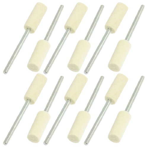 Aexit 12 Pcs Abrasives 3mm Drill Hole 6mm Cylindrical Felt -s for Rotary Tools Model:67as247qo525