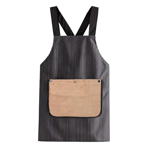 ablieve Apron with Pockets for Women and Men Cross Back Design with Towel Machine Washable Kitchen Apron for Cooking Grilling Painting Cleaning Gardening Black 0638
