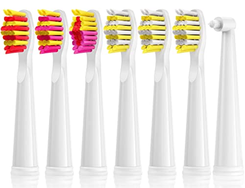 OKMIMO 7 Packungen Schall Elektrische Zahnbürste Aufsteckbürsten, Weichen Bürstenkopf Kompatibel mit Fairywill Zahnbürste D1/D3/D7/D8/FW508/FW515/FW551/FW917/FW959/FW2011 Weiß Cover