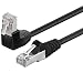 Produktbild 1aTTack.de 367901 Cat5 Netzwerkkabel Winkel 90 Grad 1m - 1 Stück schwarz - Patchkabel Kabel Cat Lankabel Ethernetkabel RJ45 Stecker kompatibel mit Cat6 cat7 cat8-1 x 1 Meter schwarz