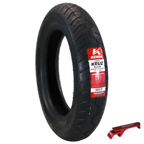 Kenda Kruz K673F 130/90-16 (72H) Front Motorcycle Tire - Bias Ply Tubeless DOT Approved High-Mileage Cruiser Tire with Excellent Wet Grip and Stability (130-90 16 72H) Includes Kenda Keychain