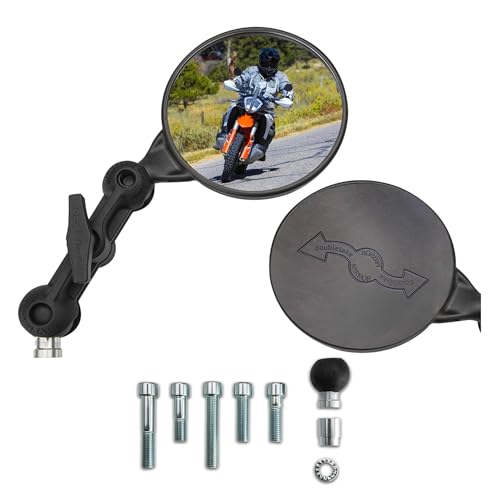 Doubletake Dualsport Mirror Kit 2.0 Universal Fit Folding Motorcycle Mirrors Guaranteed for Life.