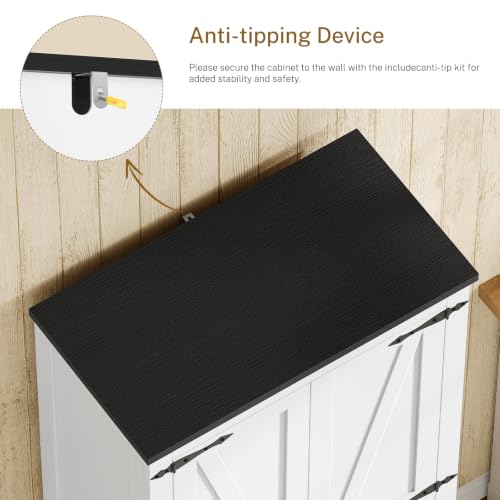 Image of TEENFON Storage Cabinet with Doors & Adjustable Shelf