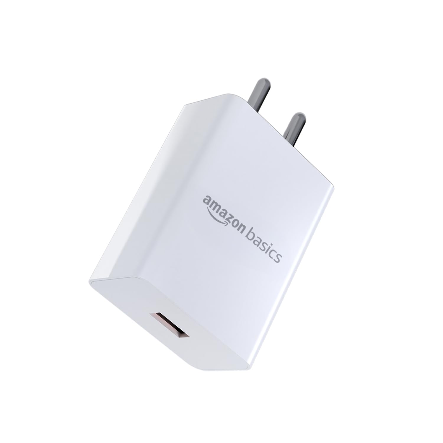 Amazon Basics 18W Quick Charge 3.0 Wall Charger | USB Port | BIS Certified | Fast Mobile Charger for Android, TWS, Headphones & Power Banks, White