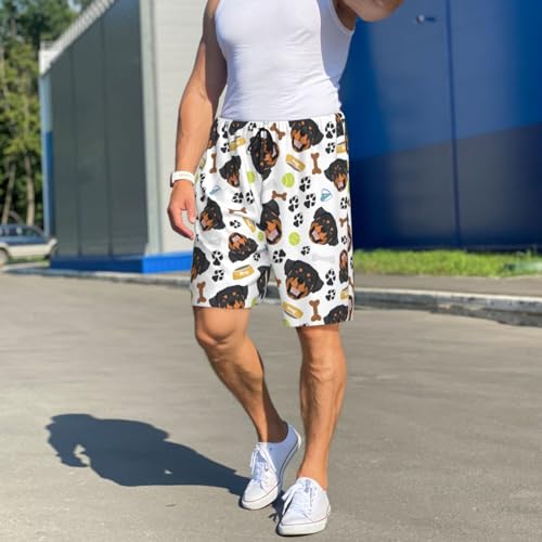 VOSERY Mens Pajama Bottoms Pants - Cool Rottweiler Soft Mens Lounge Pajama Bottoms Sleep Shorts with Pockets2
