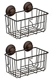 SANNO Suction Cup Shower Caddy Basket for Shampoo Combo Organizer Basket Stainless Steel Holder for...