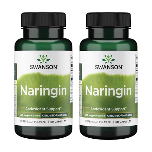 Swanson Naringin Citrus Bioflavonoid Antioxidant Supplement for Adults Seeking Enhanced Vitamin C Benefits - 500 mg (60 Capsules 2 Pack)