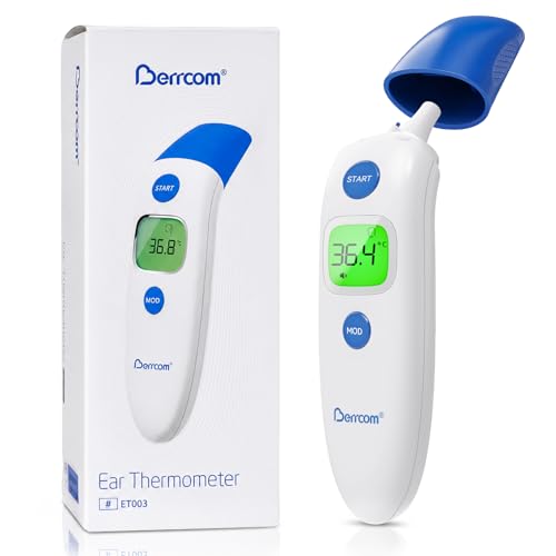 Berrcom Stirn-und Ohrthermometer Fieberthermometer Digitales Ohrthermometer Kontaktlos Infrarot...