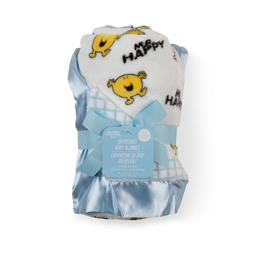 Image of JuJuBe x Studio Oh! Baby Essentials Reversible Baby Blanket - Soft Throw for Newborns & Infants, Ideal for Tummy Time, Home, Travel & Nursery Essentials - Mr. Happy
