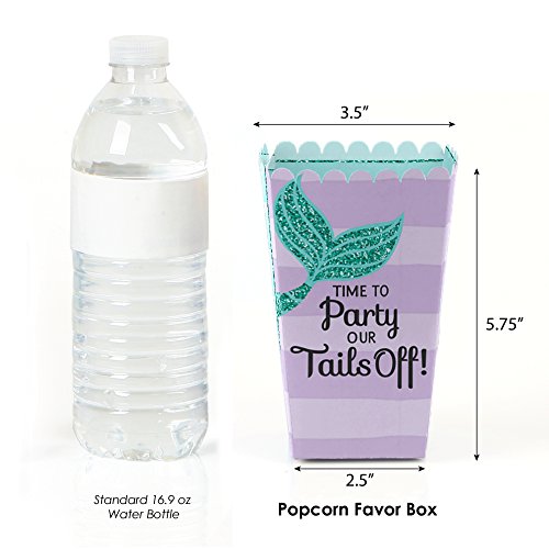 Big Dot of Happiness Let\'s Be Mermaids - Baby Shower or Birthday Party Favor Popcorn Treat Boxes - Set of 12