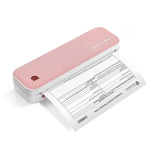 Munbyn Portable Printer Itp01, Bluetooth Thermal Printer For Travel, Support 8.5X11 Us Letter & A4 Paper, Compatible With Android And Ios Phone & Laptop, Inkless Printer For Mobile Office(Pink) #TOP22
