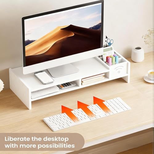 Support d'écran surélevé pour libérer un bureau encombré facilement - 4