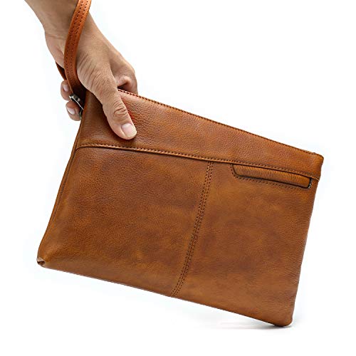 NIUCUNZH Genuine Leather Mens Clutch Bag Man Purse Handbag 12 inches Large Hand Bag Big Clutch Wallet2