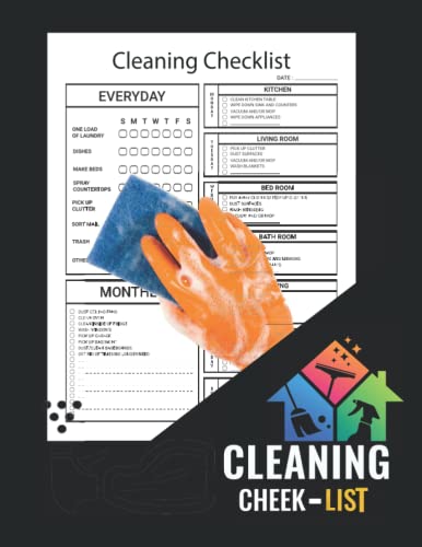 Cleaning Checklist: Daily Weekly Monthly and Seasonal Household Cleaning Chore Chart Schedule Planner, Support Magnetic Items Easy Customization.