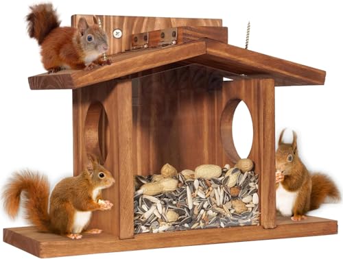 Wooden Squirrel Feeder for Outdoor